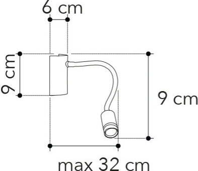 Applique-Led-Kepler-Bianco-3W-100Lm-3000K-6X9X32Cm