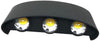 Applique Led Luce Bianca 6500k Lampada 16 W 6 Cob Da Parete Esterno Interno Nero Universo