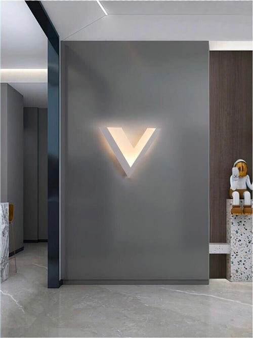 Applique Led Luce Bianca Calda Naturale Lampada A V In Vetro Da Parete 9 W Universo