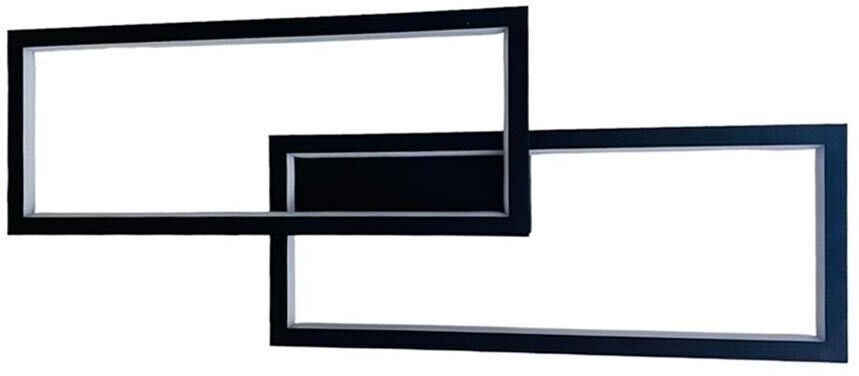 Applique Led Luce Bianca Calda Naturale Lampada Da Parete Rettangolare 32 W Nero
