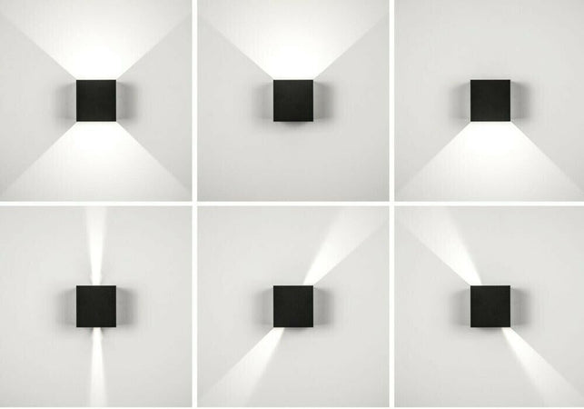 Applique Led Luce Bianca Faretto Da Parete Per Esterno Interno 12 W 6500k Ip65 Es46nf Universo