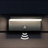 Applique Led Luce Calda 10w Lampada Con Sensore Rileva Movimento Ir Nero Ip54