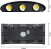 Applique Led Luce Calda 3000k Lampada 16 W 6 Cob Da Parete Esterno Interno Nero Universo