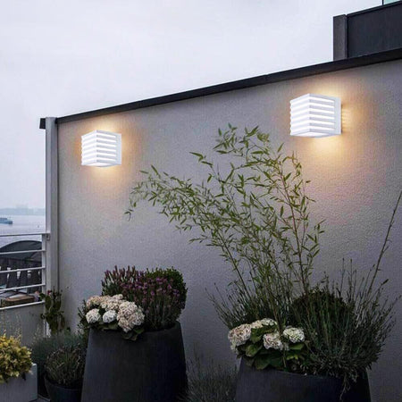 Applique Led Luce Calda Lampada A Parete 10w Interno Esterno Faretto Cubo Bianco