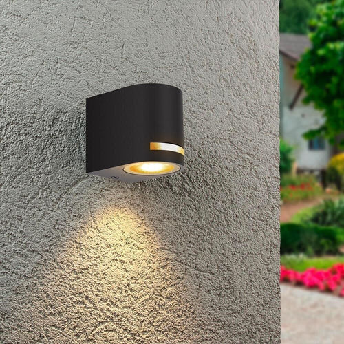 Applique Led Luce Calda Lampada Da Parete Muro Faretto Gu10 8 W Ip54 Nero Universo