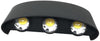 Applique Led Luce Naturale 4000k Lampada 16 W 6 Cob Da Parete Ip65 Nero Universo