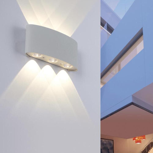 Applique Led Luce Naturale Faretto 16 W Lampada Da Parete 6 Cob Ip65 Es68gn Universo