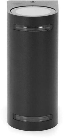 Applique Led Luce Naturale Lampada Da Parete Muro 2 X Faretto 8 W Gu10 Ip54 Nero Kovalmax
