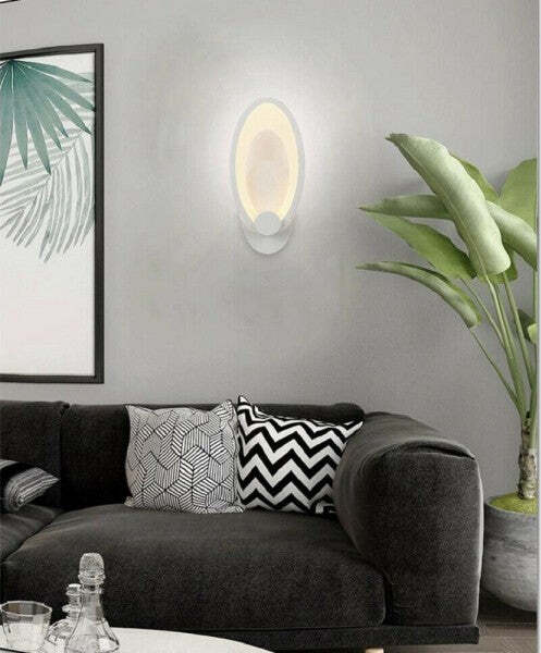 Applique-Led-Ovale-9-Watt-Parete-Lumetto-Luce-Bianca-Fredda-Calda-Naturale-E25