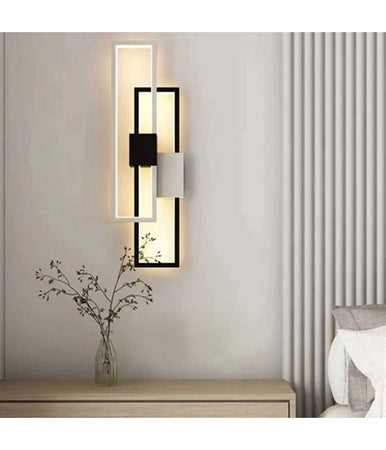 Applique Led Rettangolare 2x23w Cct 3000k A 6500k Parete Dimmerabile Telecomando