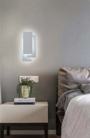 Applique Led Rettangolo Comodino Abat Jour 12 W Luce Fredda Calda Naturale E41 Illuminazione/Illuminazione per interni/Illuminazioni per pareti/Applique Trade Shop italia - Napoli, Commerciovirtuoso.it
