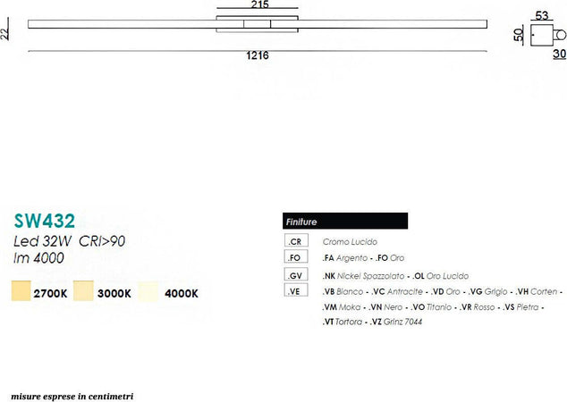 Applique-led-SCAMM-STIK-WOND-SW432-3000°k-4000LM-121CM-lampada-parete-soffitto-specchi-quadri