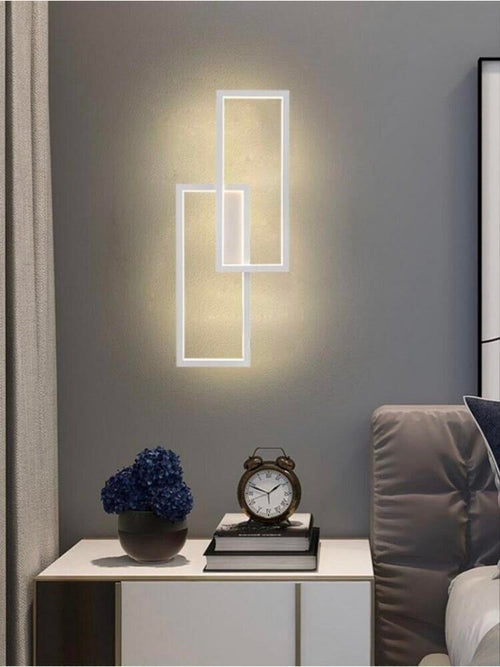 Applique Led Tre Tonalità Luce Bianca Calda Naturale Lampada Rettangolare Bianco