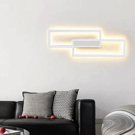 Applique Led Tre Tonalità Luce Bianca Calda Naturale Lampada Rettangolare Bianco