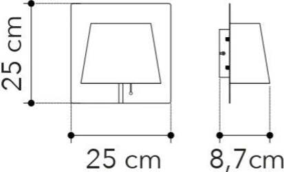 Applique-Led-Wharol-Nero/Bianco-6W-480Lm-4000K-25X25X8,7Cm