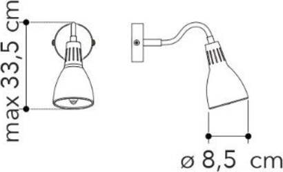 Applique-Logiko-Grigio-1Xe14-33,5X8,5X8,5Cm