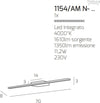 Applique-metallo-Top-Light-LINE-1154-AM-LED-metallo-lampada-parete