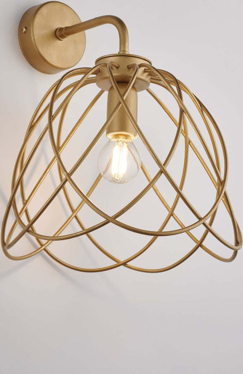 Applique-Moderna-1-Luce-Pagoda-In-Ferro-Laccato-Oro