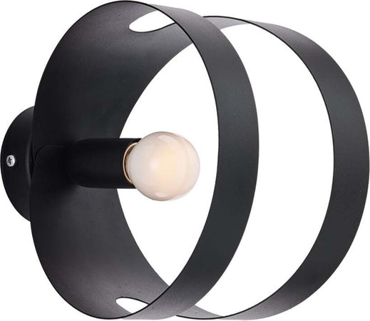 Applique-Moderna-1-Luce-Peter-In-Ferro-Nero-Taglio-Laser