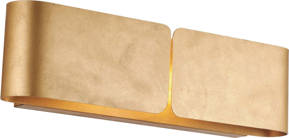 Applique-Moderna-2-Luci-Hug-In-Ferro-Laccato-Oro