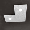 Applique-Moderna-3-Moduli-Eccentric-Metallo-Foglia-Argento-2-Luci-Gx53