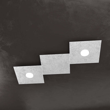 Applique-Moderna-3-Moduli-Eccentric-Metallo-Foglia-Argento-2-Luci-Gx53