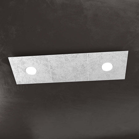 Applique-Moderna-3-Moduli-Eccentric-Metallo-Foglia-Argento-2-Luci-Gx53