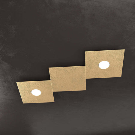 Applique-Moderna-3-Moduli-Eccentric-Metallo-Foglia-Oro-2-Luci-Gx53