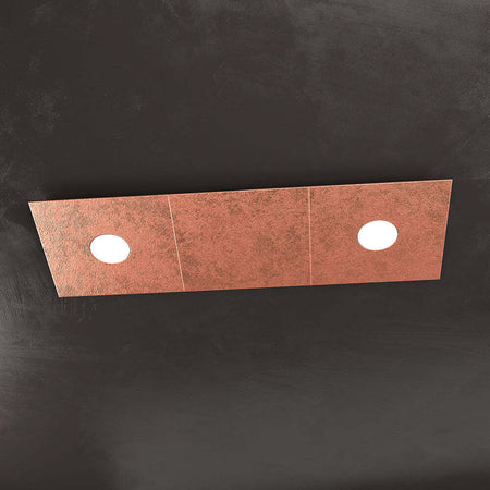 Applique-Moderna-3-Moduli-Eccentric-Metallo-Foglia-Rame-2-Luci-Gx53
