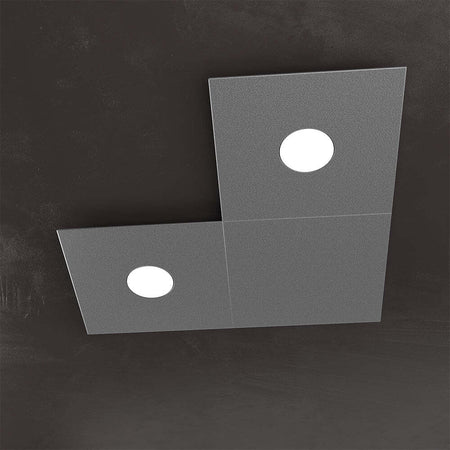 Applique-Moderna-3-Moduli-Eccentric-Metallo-Grigio-Antracite-2-Luci-Gx53