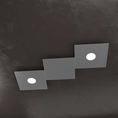 Applique-Moderna-3-Moduli-Eccentric-Metallo-Grigio-Antracite-2-Luci-Gx53