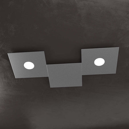 Applique-Moderna-3-Moduli-Eccentric-Metallo-Grigio-Antracite-2-Luci-Gx53