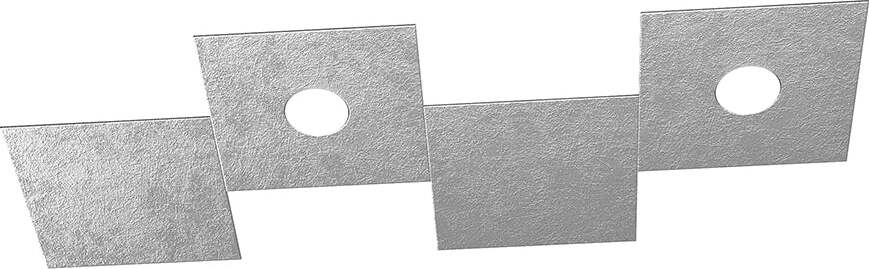 Applique-Moderna-4-Moduli-Eccentric-Metallo-Foglia-Argento-2-Luci-Gx53
