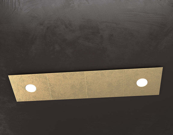 Applique-Moderna-4-Moduli-Eccentric-Metallo-Foglia-Oro-2-Luci-Gx53
