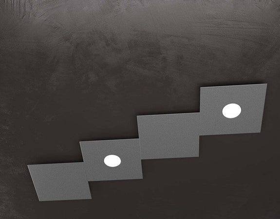 Applique-Moderna-4-Moduli-Eccentric-Metallo-Grigio-Antracite-2-Luci-Gx53