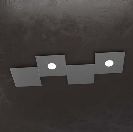 Applique-Moderna-4-Moduli-Eccentric-Metallo-Grigio-Antracite-2-Luci-Gx53