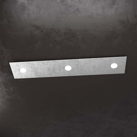 Applique-Moderna-5-Moduli-Eccentric-Metallo-Foglia-Argento-3-Luci-Gx53