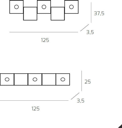 Applique-Moderna-5-Moduli-Eccentric-Metallo-Sabbia-3-Luci-Gx53