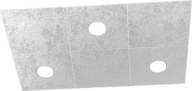 Applique-Moderna-6-Moduli-Eccentric-Metallo-Foglia-Argento-3-Luci-Gx53
