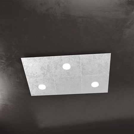 Applique-Moderna-6-Moduli-Eccentric-Metallo-Foglia-Argento-3-Luci-Gx53
