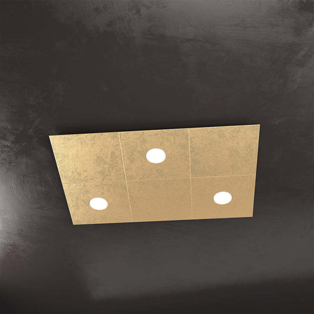 Applique-Moderna-6-Moduli-Eccentric-Metallo-Foglia-Oro-3-Luci-Gx53