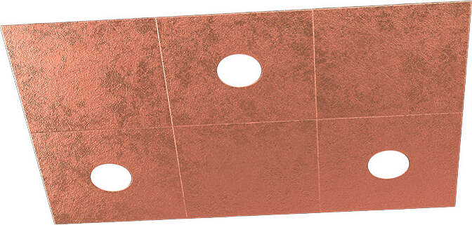 Applique-Moderna-6-Moduli-Eccentric-Metallo-Foglia-Rame-3-Luci-Gx53
