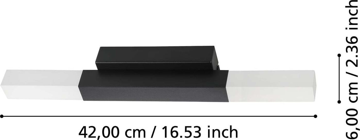 Applique-Moderna-Alcudia-Alluminio-Nero-2-Luci-Led-5,5W