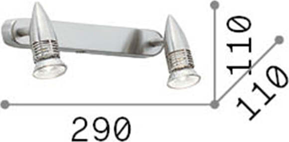 Applique-Moderna-Alfa-Metallo-Bianco-2-Luci-Gu10-7W-3000K-Luce-Calda