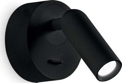 Applique-Moderna-Bean-Round-Metallo-Nero-Led-3W-3000K-Luce-Calda