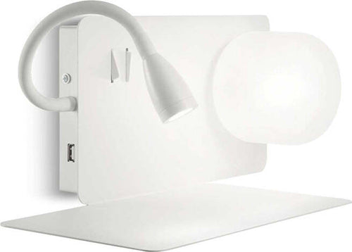 Applique-Moderna-Book-1-Metallo-Bianco-2-Luci-3W-3000K-Luce-Calda