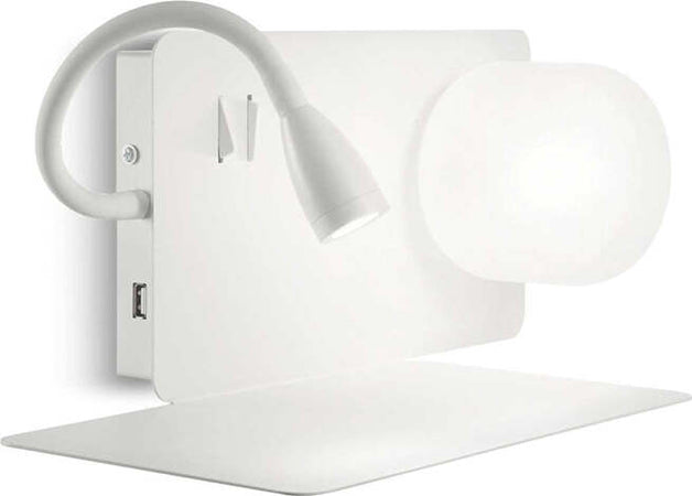 Applique-Moderna-Book-1-Metallo-Bianco-2-Luci-3W-3000K-Luce-Calda