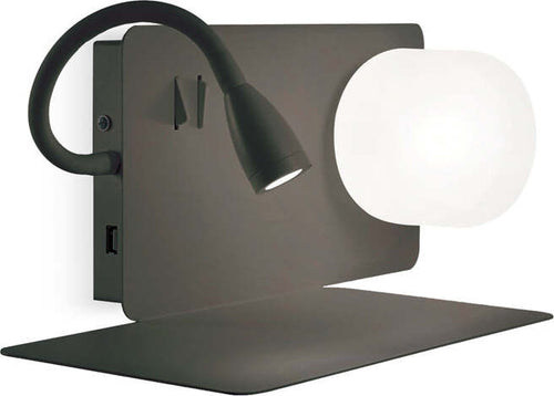 Applique-Moderna-Book-1-Metallo-Nero-2-Luci-3W-3000K-Luce-Calda