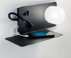 Applique-Moderna-Book-1-Metallo-Nero-2-Luci-3W-3000K-Luce-Calda