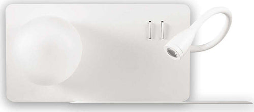 Applique-Moderna-Book-2-Metallo-Bianco-2-Luci-3W-3000K-Luce-Calda